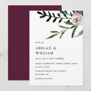 Faire-part de mariage floral romantique