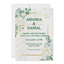 Faire-part de mariage floral Rose blanche à Arche