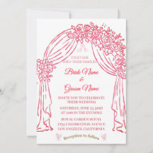 Faire-part de mariage floral rose élégant