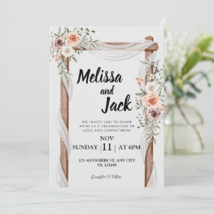 Faire-part de mariage floral rustique