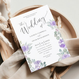Faire-part de mariage floral rustique eucalyptus v