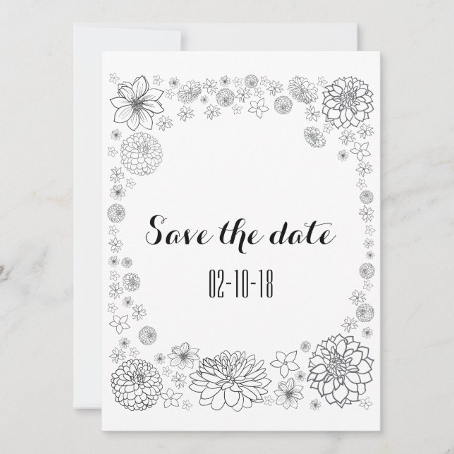 Faire-part de mariage floral rustique personnalisé (Devant)