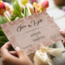 Faire-part de mariage floral rustique vintage