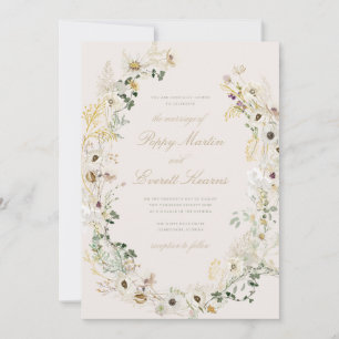 Faire-part de mariage floral sauvage coquelicot cr