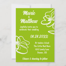 Faire-Part de Mariage Floral Vert Citron Photo Cla