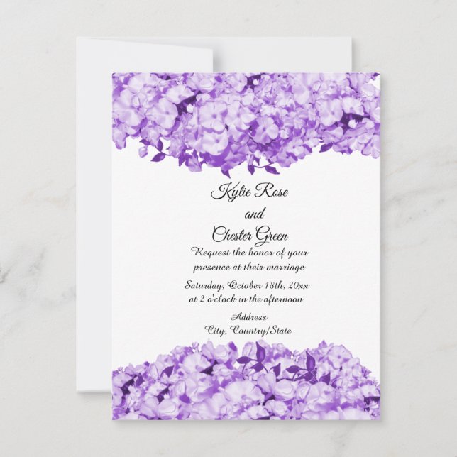 Faire-part de mariage Floral violet monochromatiqu (Devant)