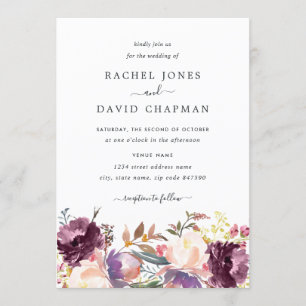 Faire-part de mariage Floral Watercolor Bloom