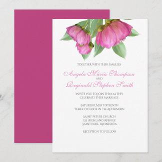Faire-part de mariage florale des pivoines
