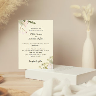 Faire-part de mariage florale douce