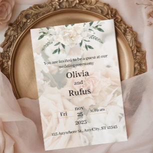 faire-part de mariage florale élégante