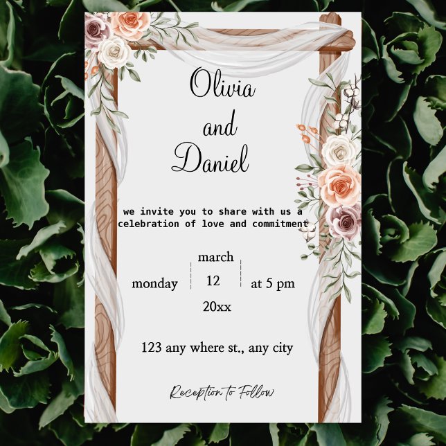 faire-part de mariage florale élégante (Créateur téléchargé)