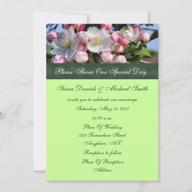 Faire-part de mariage florale en fleurs blanches (Devant)