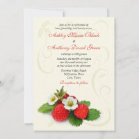 Faire-part de mariage florale fraise