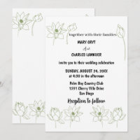 faire-part de mariage florale lotus