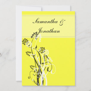 Faire-part de mariage florale noir et blanc