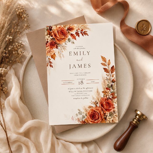 Faire-part de mariage Florales de la récolte d'aut (Créateur téléchargé)