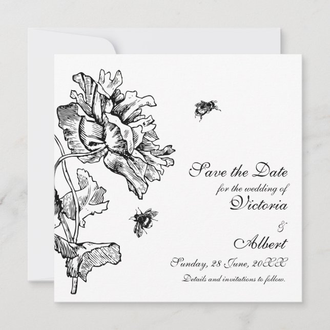 Faire-part de mariage Florales du jardin (Devant)