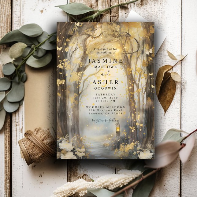 Faire-part de mariage forestier dense (Créateur téléchargé)
