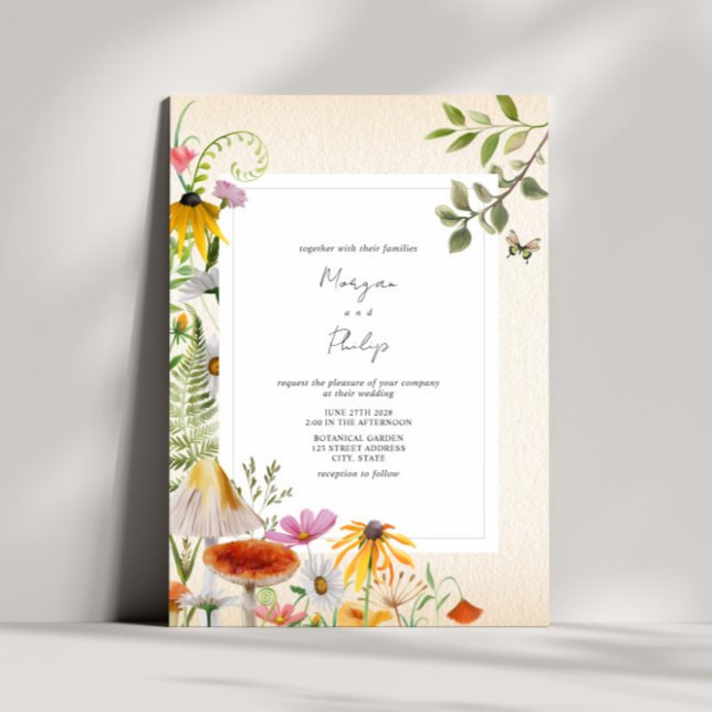 Faire-part de mariage forestier élégant (Créateur téléchargé)