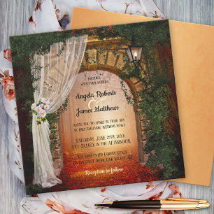 Faire-part de mariage forestière enchantée et magi