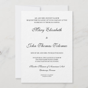 Faire-part de mariage formel classique