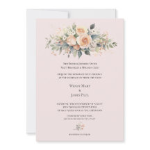 Faire-part de mariage formel de fleur douce