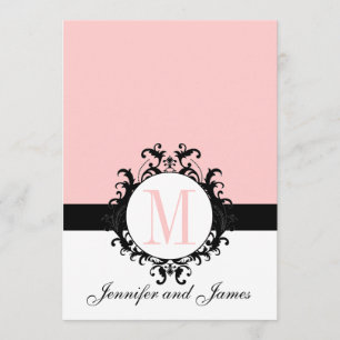 Faire-part de mariage français chic de monogramme