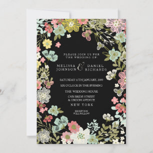 Faire-part de mariage frontalier du jardin floral