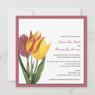 Faire-part de mariage frontalier Rose des tulipes