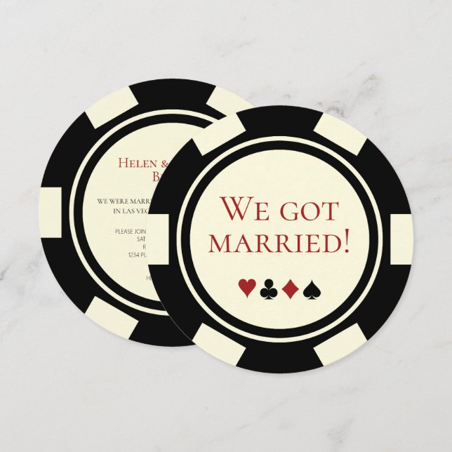 Faire-part de mariage fugace à Las Vegas avec jeto (Devant / Derrière)