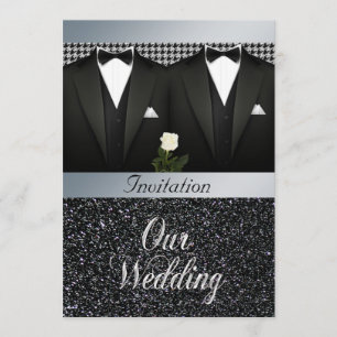 Faire-part de mariage gai avec le smoking et le