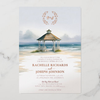 Faire-part de mariage Gazebo de plage aquarelle