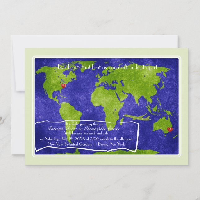 Faire-part de mariage global de destination (Devant)