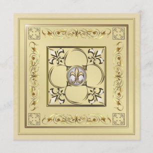 Faire-part de mariage Gold Fleur De Lis