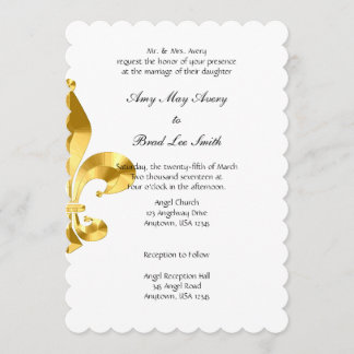 Faire-part de mariage Gold Fleur de Lis