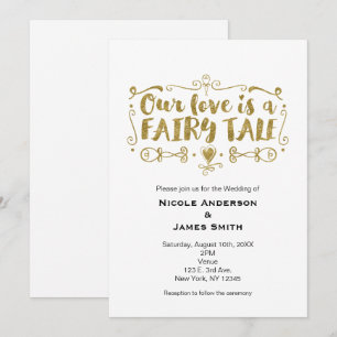 Faire-part de mariage Gold NOTRE AMOUR EST UN CONT