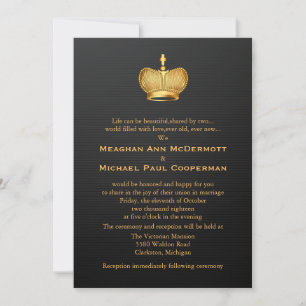 Faire-part de mariage Gold Royal Queen de 5 po x 7