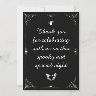 Faire-part de mariage gothique d'Halloween noir et