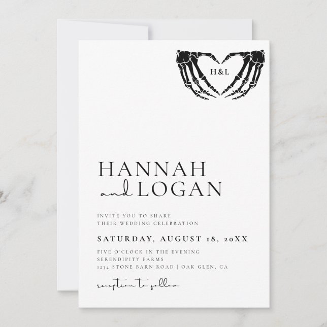 Faire-part de mariage gothique, Mariage minimalist (Devant)