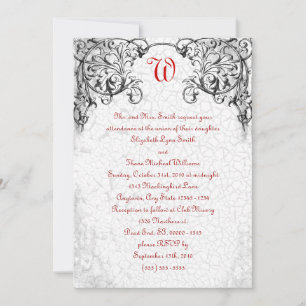 Faire-part de mariage gothique Monogramme
