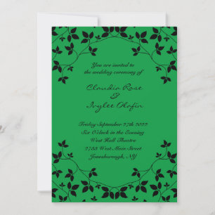 Faire-part de mariage gothique noir et vert de poi