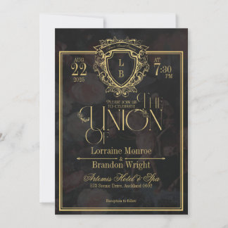 Faire-part de mariage gothique romantique de luxe