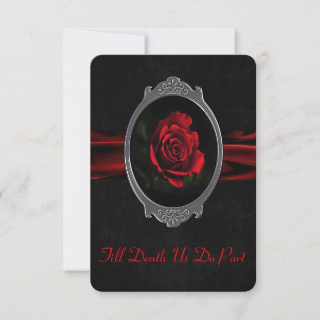 Faire-part de mariage gothique Rose (Devant)