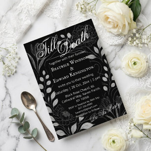Faire-part de mariage gothique Rose Bégonia Jusqu'
