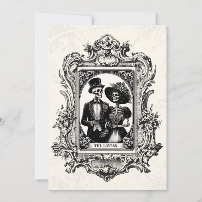 Faire-part de mariage gothique Victorienne Antique (Devant)