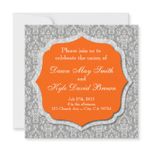 faire-part de mariage gris et orange