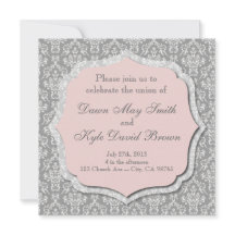 faire-part de mariage gris et pêche