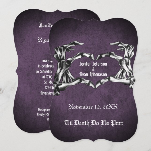 faire-part de mariage halloween (Devant / Derrière)