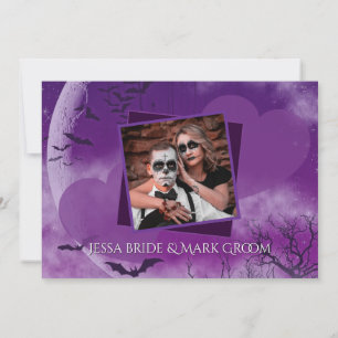 Faire-part de mariage Halloween Amour Lune Fun et 