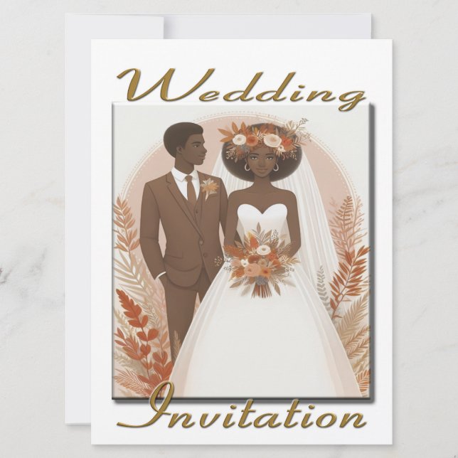 Faire-part de mariage Happy Ethnic couple (Devant)